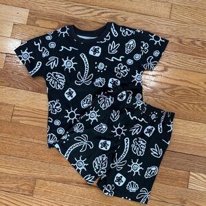Toddler Boy Black & White Summer Matching Set 4T Brand New
